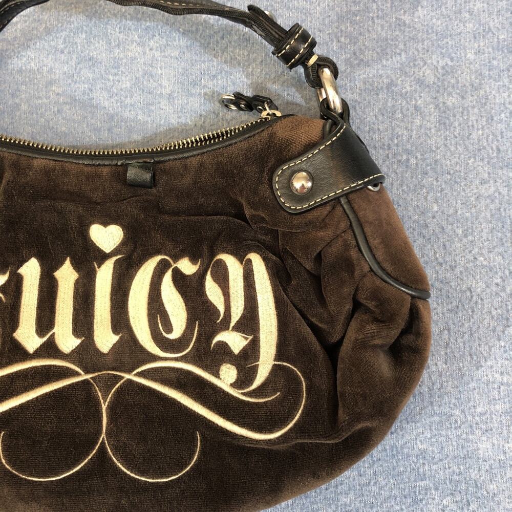 Vtg Brown Juicy Couture Purse Handbag Bag Velour Terry Cloth Juicy City Girl Y2K - Picture 5 of 10